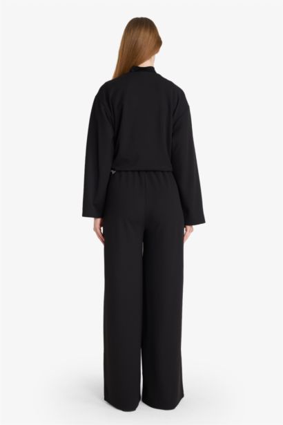 Wide Leg Crepe Trousers