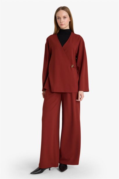 Wide Leg Crepe Trousers