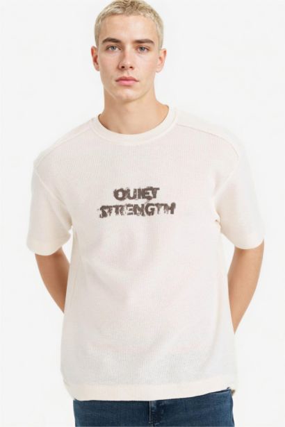 تيشيرت قطن اوفر سايز برقبة مستديرة