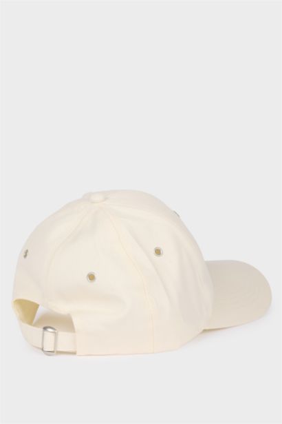 Man Cotton Label Print Cap