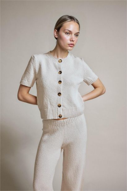 Кардиган Regular Fit на пуговицах с коротким рукавом