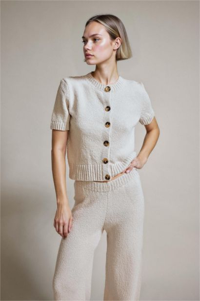 Кардиган Regular Fit на пуговицах с коротким рукавом