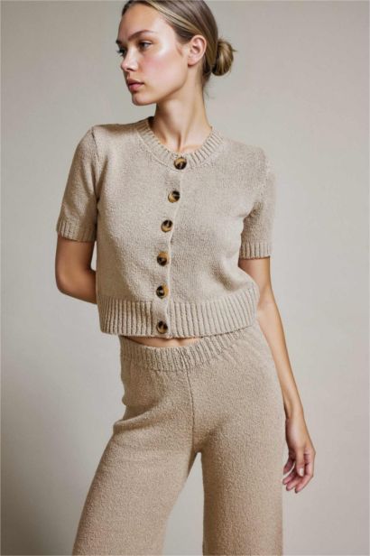 Кардиган Regular Fit на пуговицах с коротким рукавом