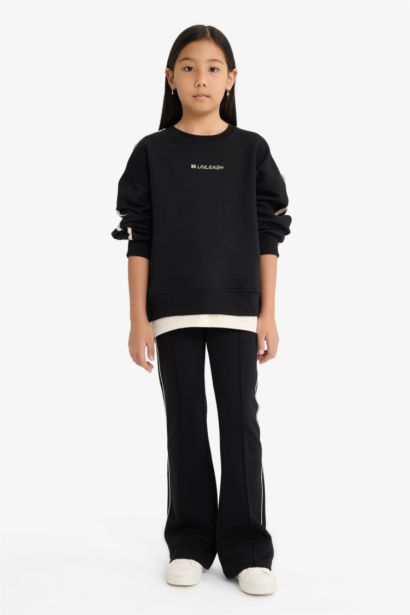 Girl Flare Fit Elastic Waist Sweatpants