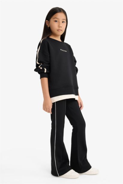 Girl Flare Fit Elastic Waist Sweatpants