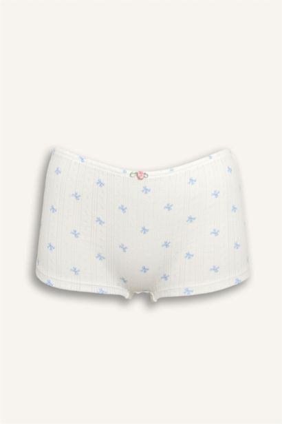 Çiçekli Bağcıklı Pamuklu Boxer