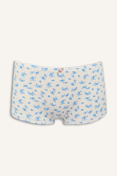 Çiçekli Bağcıklı Pamuklu Boxer
