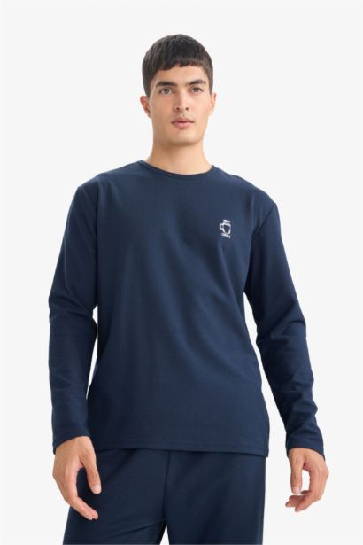 Pijama Takımı Regular Fit Uzun Kollu Waffle Üst Uzun Alt