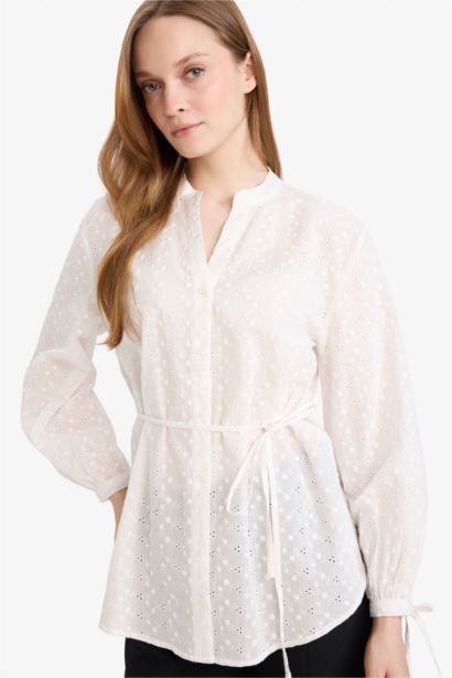 Tunique brodée à manches longues Coupe régulière