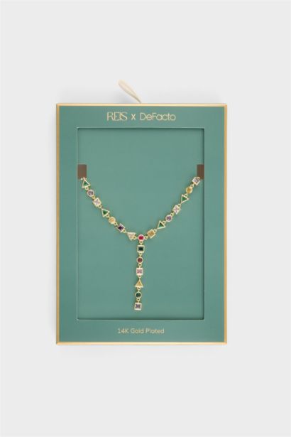 Reis X DeFacto Taşlı Gold Kolye