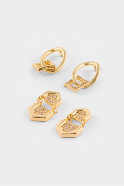 Reis X DeFacto 2'li Gold Küpe