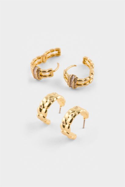 Reis X DeFacto 2'li Gold Küpe