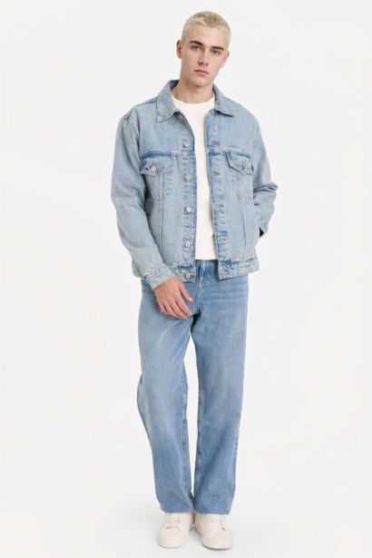 جاكيت جينز قطن قصة عادية