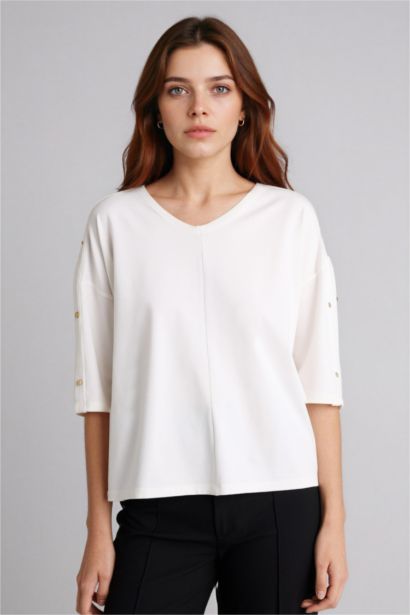 Relax Fit V-Neck Long Sleeve T-Shirt