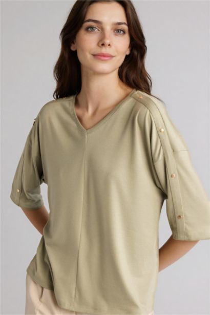 Relax Fıt V Yaka Uzun Kollu Tişört