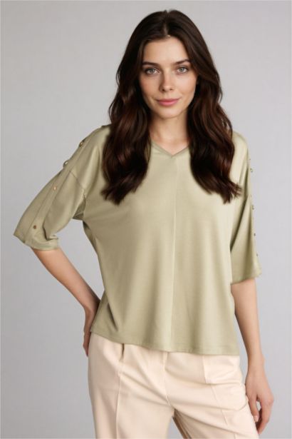 Relax Fıt V Yaka Uzun Kollu Tişört