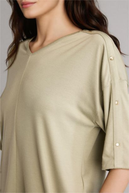 Relax Fıt V Yaka Uzun Kollu Tişört