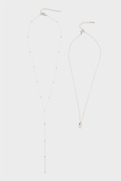 Kadın Silver 2'li Çelik Kolye