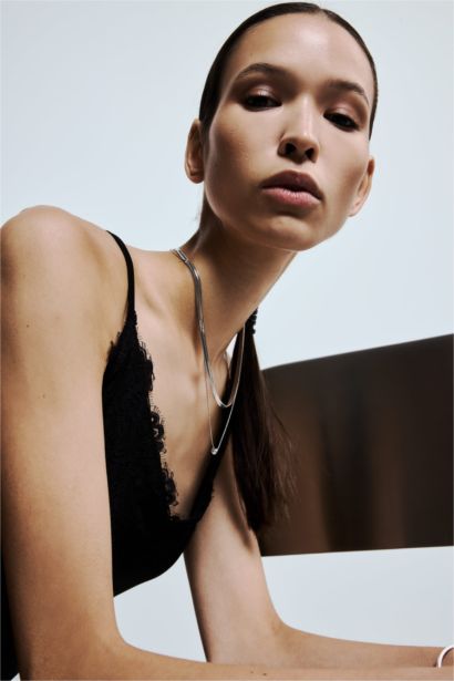 Kadın Silver 2'li Çelik Kolye