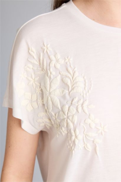 Футболка Relax Fit с круглым вырезом коротким рукавом и объемным принтом