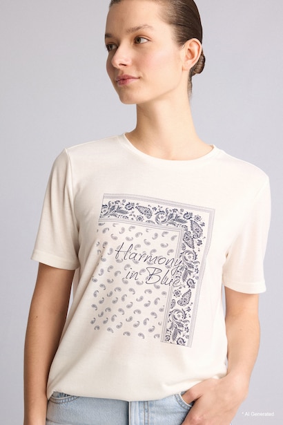 Regular Fit Printed Crew Neck Short Sleeve T-Shirt
