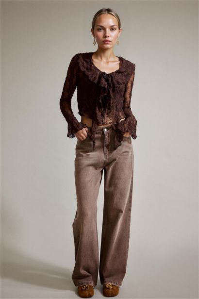 بنطرون جينز وايد ليج برجل واسع