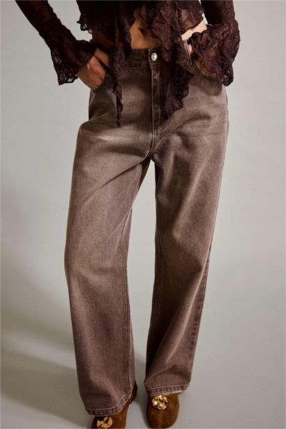 بنطرون جينز وايد ليج برجل واسع