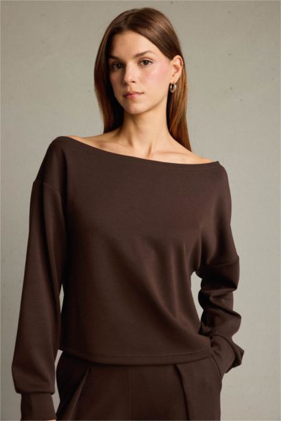 سويت شيرت مودال بياخة عريضة