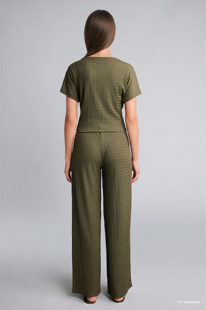 Straight Fit Regular Leg Kaki Trousers