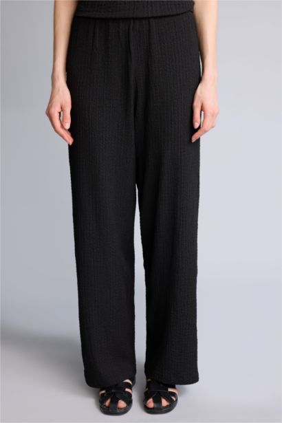 بنطرون القماش المنسوج قصة مستقيمة برجل عادي