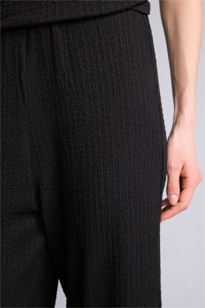 بنطرون القماش المنسوج قصة مستقيمة برجل عادي