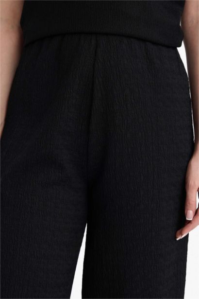 Straight Fit Straight Leg Crepe Trousers