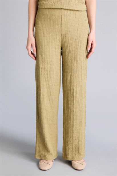 Straight Fit Crinkle Trousers