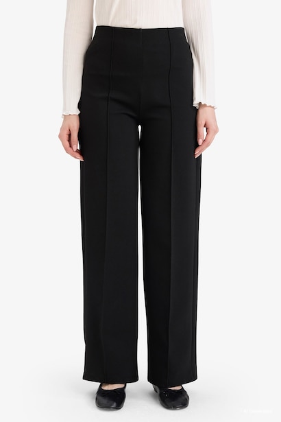 Straight Wide Leg Trousers