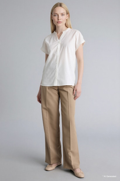 Cotton Crew Neck Short Sleeve Shirt