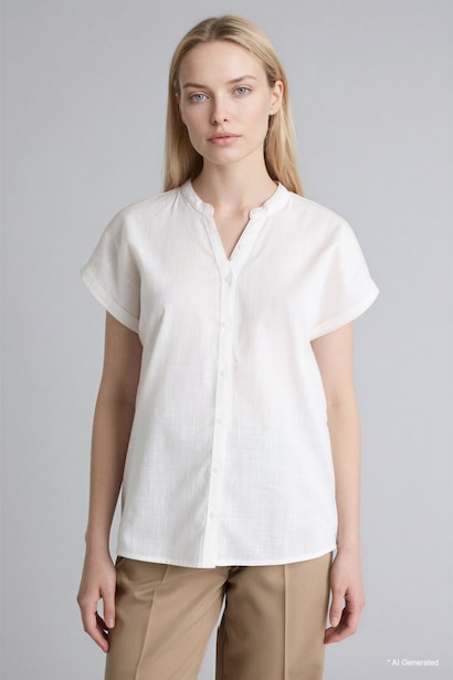 Cotton Crew Neck Short Sleeve Shirt