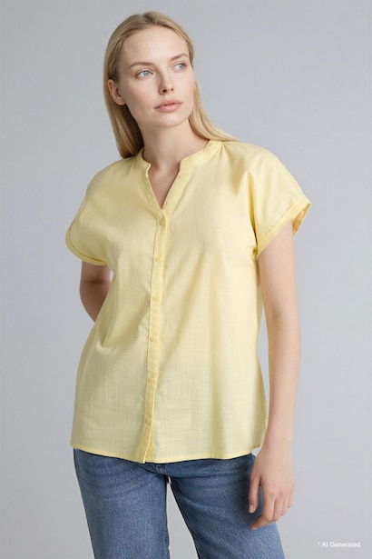 Cotton Crew Neck Short Sleeve Shirt