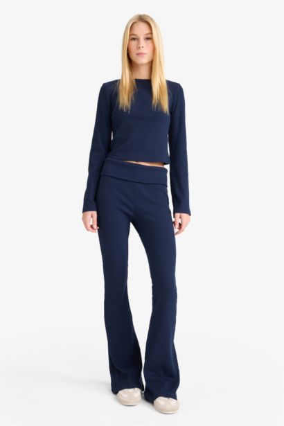 Beli Katlamalı Triko Pantolon