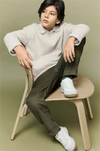 Boy Polo Neck Long Sleeve T-Shirt