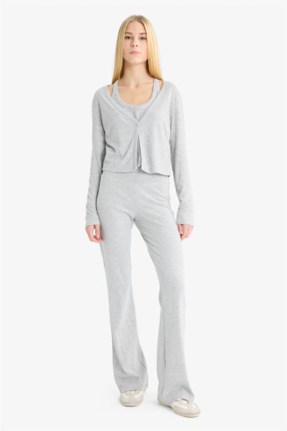 Long Sleeve Layered Ribbed T-shirt