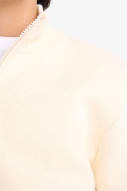 Yarım Fermuarlı Triko Kazak Erkek Çocuk