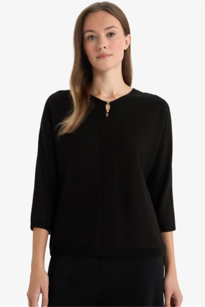 Pull en maille à col en V