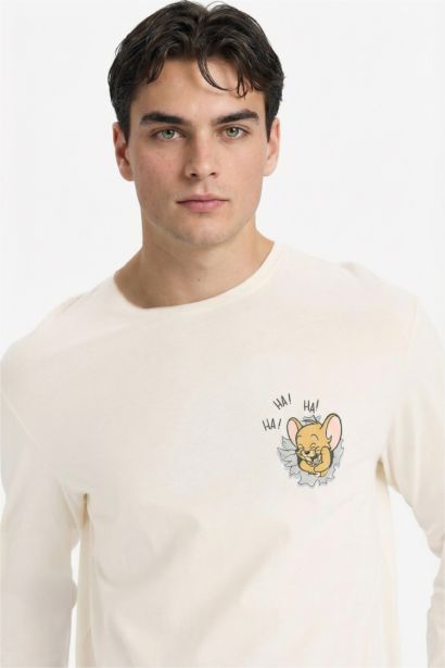 سيت بجامة قصة عادية كم طويل من توم وجيري - قطعتين