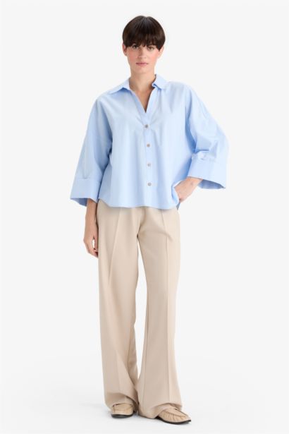 Chemise popeline à manches longues