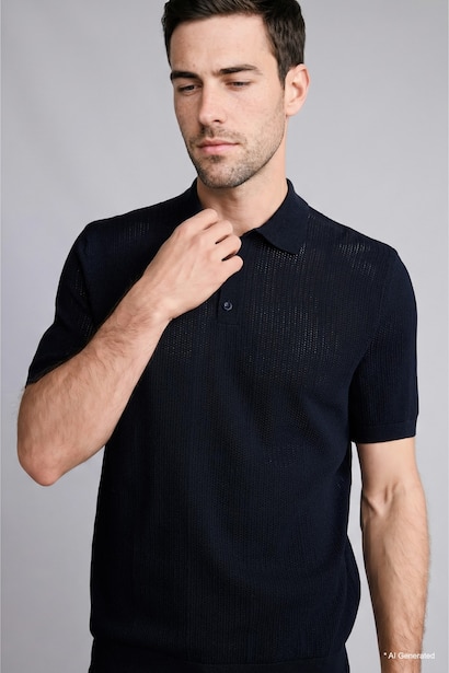 Standard Fit Knit Polo T-Shirt