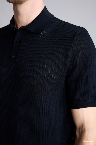 Standard Fit Knit Polo T-Shirt