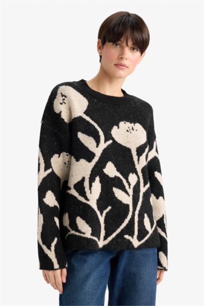 Oversize Fit Crew Neck Knitwear Pullover