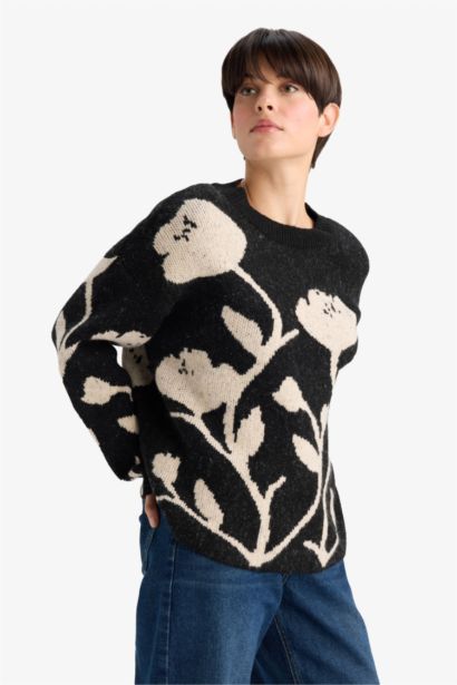 Oversize Fit Crew Neck Knitwear Pullover