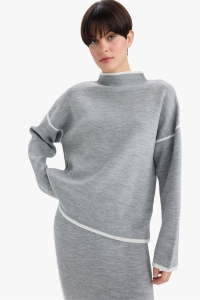Oversize Fit Half Turtleneck Knitwear Pullover