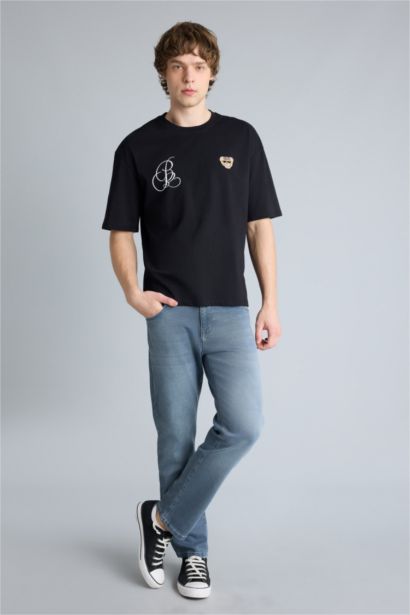 Boxy Fıt Baskılı Kısa Kollu Tişört